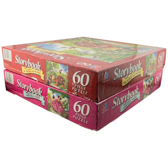 2 Storybook 60 Piece Puzzles - Tortoise &‎ Hare / Little Miss Muffet MB - Picture 10 of 12